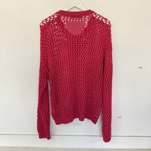 Racer Worldwide Cross Net Sweater Pink Grunge Rock Punk Crochet Unisex Small EUC - Picture 3 of 13